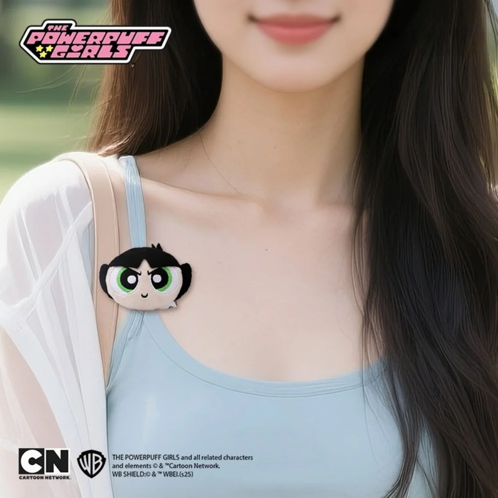 

Натуральные заколки для волос The Powerpuff для девочек, аниме, цветущие пузыри, пушистые украшения для волос, сумка, украшение, подарки для девочек