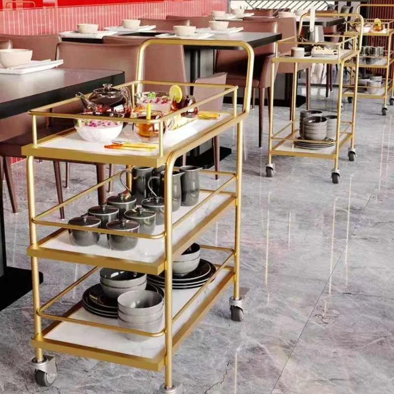 Tool European Restaurant Liquor Trolley Multilayer Mobile Storage Cart Iron Cart Trolley Versatile Practical Kitchen Cart
