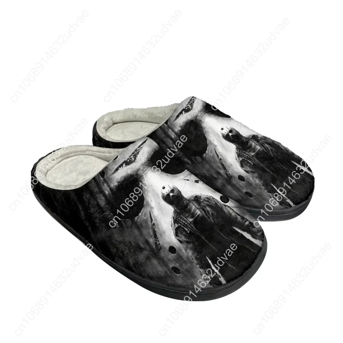 Women Indoor Slippers Warm Home Slipper Horror Movie Jason Men House Flat Closed Toe Slides Bedroom Halloween Shoes