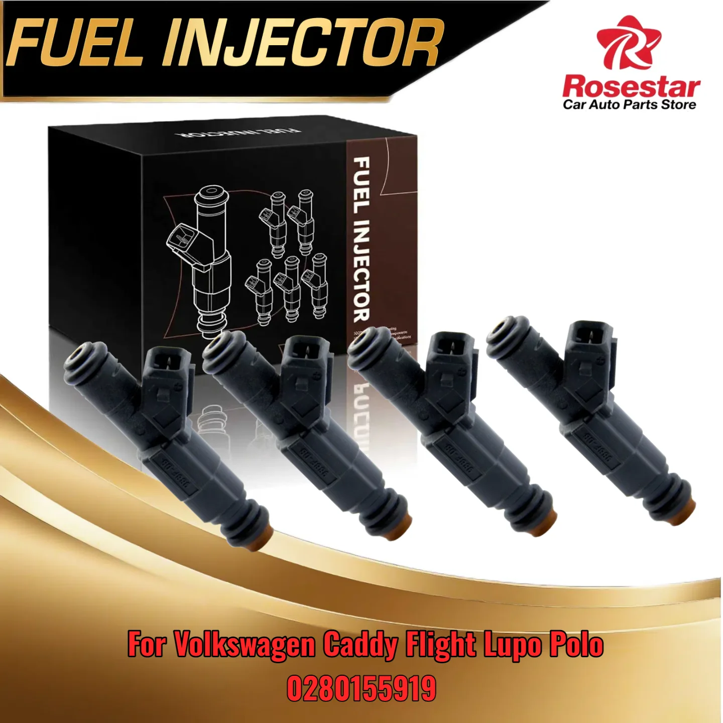 

Набор форсунок из 4 предметов для Volkswagen Caddy Flight Lupo Polo, совместимый с 0280155919