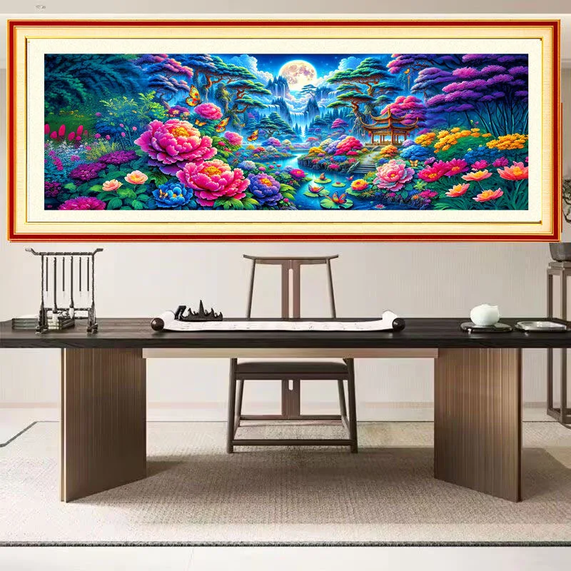 

9ct 265x90cm Beautiful scenery Embroidery DIY Chinese Style Printed Kits Cross Stitch Needlework Set Home Decor Crafts