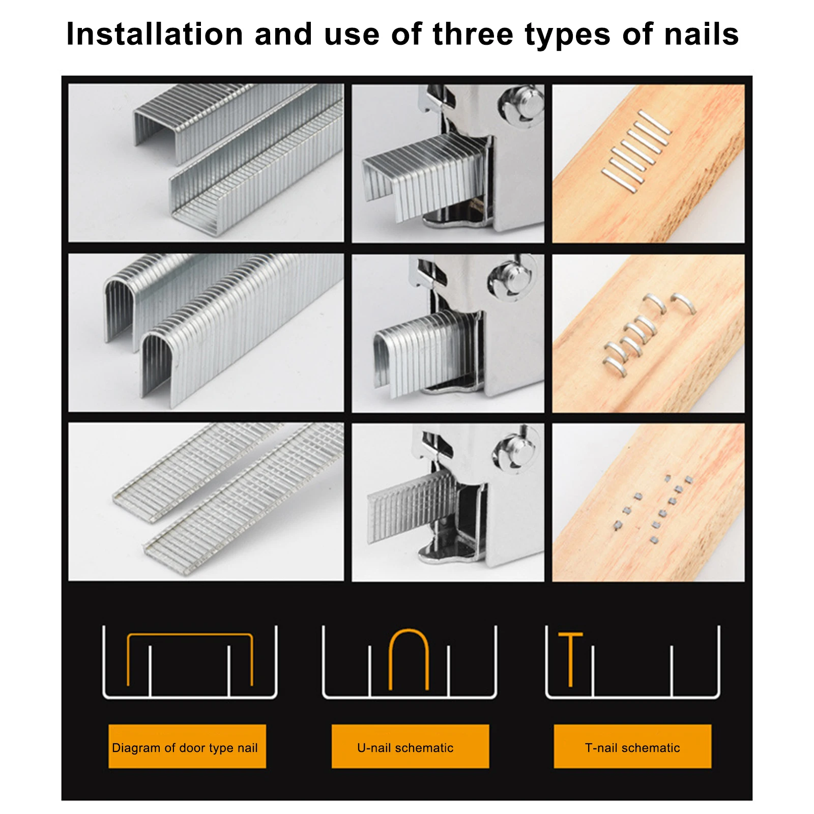 3 In 1 Manual Pressure Nail Gun Wood Frame Stapler With Nail Puller Household DIY Wooden Furniture Construction Stapler Tools