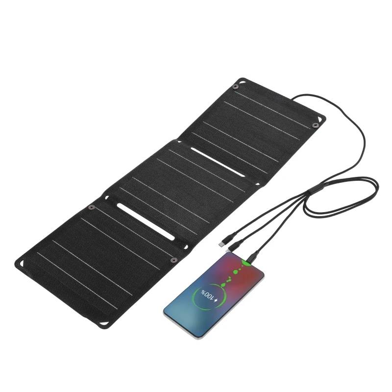 High-efficiency Monocrystalline Silicon 3 Fold Outdoor Portable Foldable Solar Panel USB Mobile Phone Charging Integrated Solar