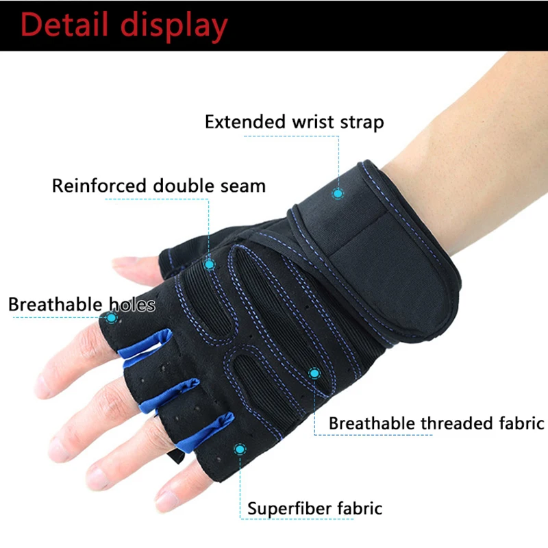 1Pair Fitness Gloves Men And Women Riding Non Slip Horizontal Bar Exercise Training Wrist Guard Half Finger Sports Gloves