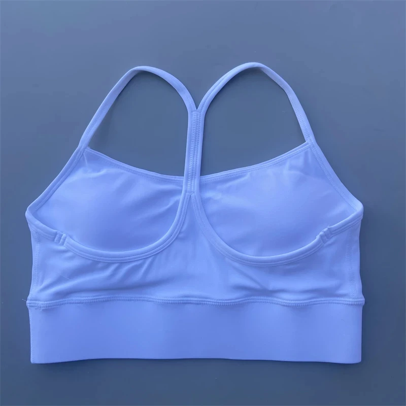 Solid Color Y Shape Fitness Women Sport Bra Gym Yoga Vest Athletic Cross Underwear Tight Gym Top Workout Soft With Chest Pad