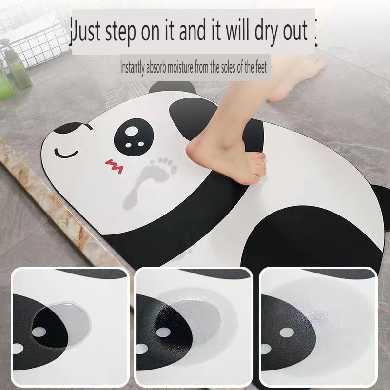 Cute Animal Quick Drying Super Absorbent Bath Mat Anti-Slip Mat Entrance Room Floor Mats Toilet Carpet Home Decor Bath Rug