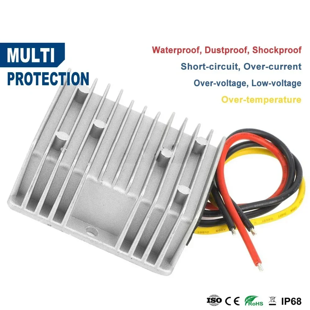 Penstabil tegangan Laptop, Boost Buck DC konverter 9-40v ke 19V 5A 10A Regulator 12V 24V hingga 19V tahan air untuk mobil