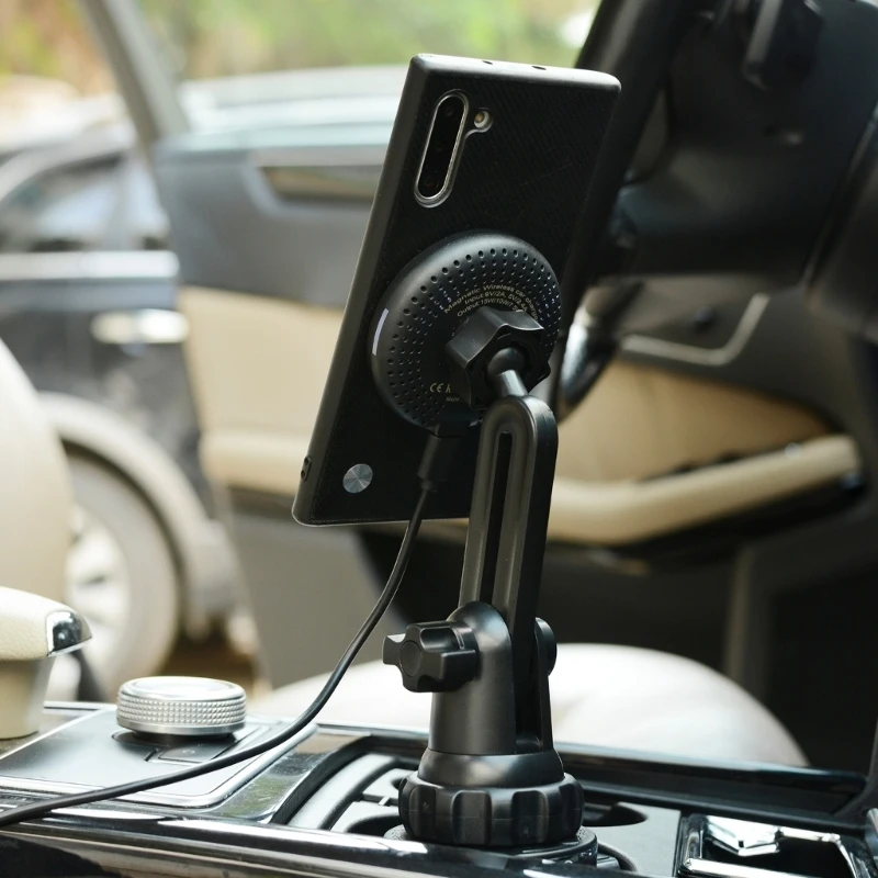 for MagSafe Wireless Cupholder Car Mount Phone Cradles with 15W Fast-Charge for IOS Phone 12/13/14