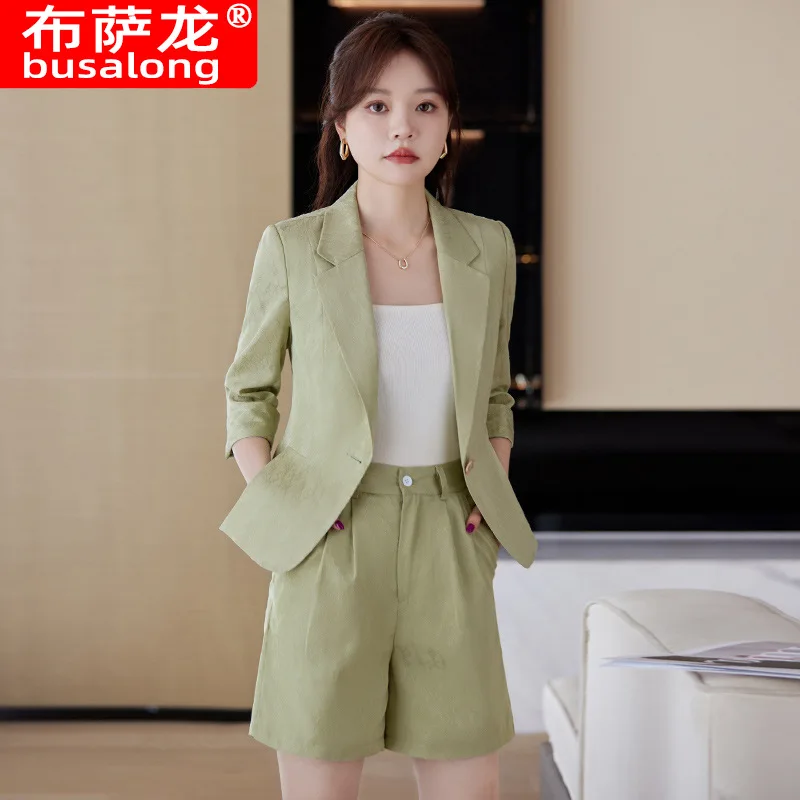 

Green Thin Women's Blazer for Summer2024New Style Elegant Professional Wear High-end Casual Blazer Suit