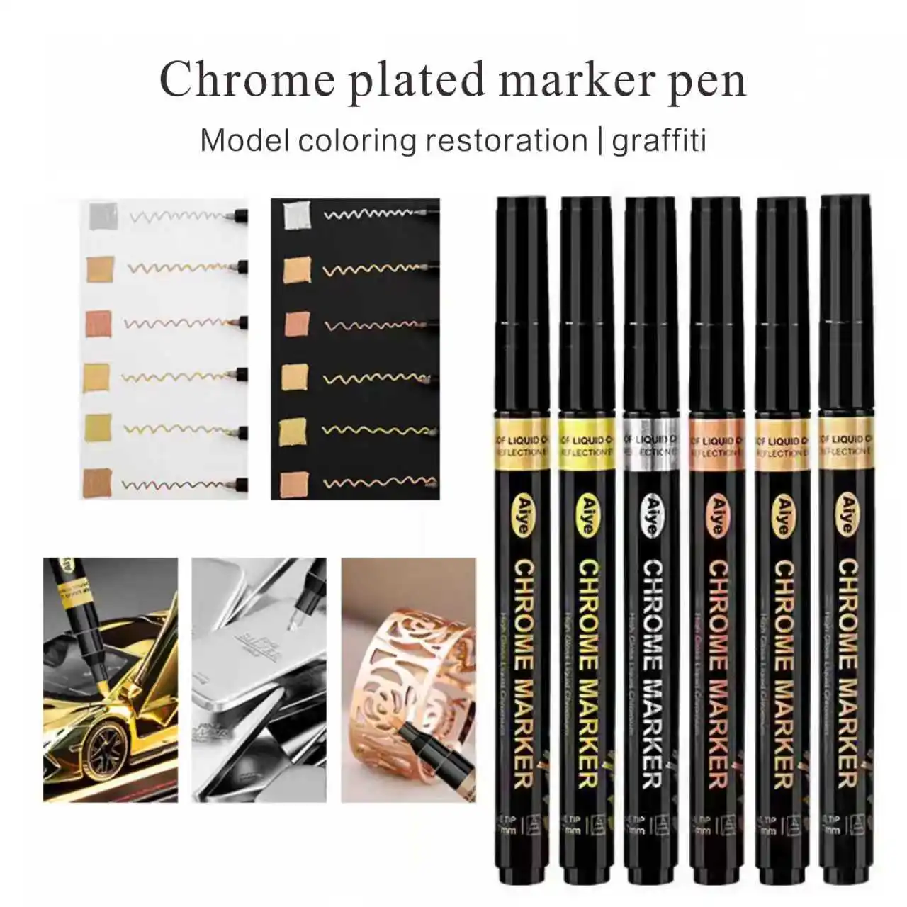 These Electroplated Nail Markers Are Suitable for Various Nail Art Applications Such as Nail Art, Dot Painting, and Graffiti. They Can Draw Abstract Lines and Intricate Floral Patterns, and Their Waterproof Design Makes Them Ideal for Nail Salons and Home