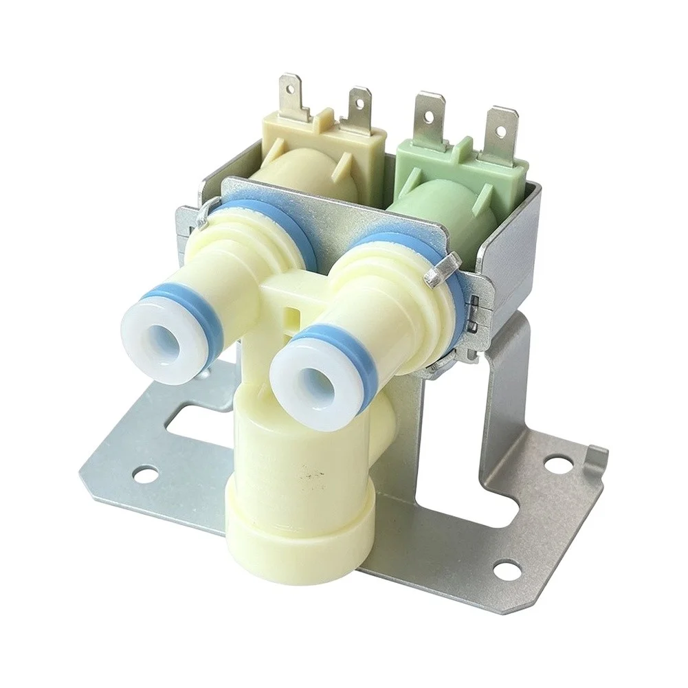 Dual Solenoid Water Inlet Valve WR57X10052 ABS Plastic For GE For Hotpoint For RCA Refrigerator Ice Maker Replacement Part Easy