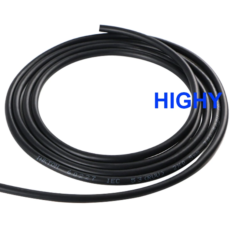 10m  17 AWG 1MM2 RVV 2/3 Cores Pins Copper Wire Conductor Electric RVV Cable Black 18 AWG 0.75MM2 20 AWG 0.5MM2 RVV White Cable