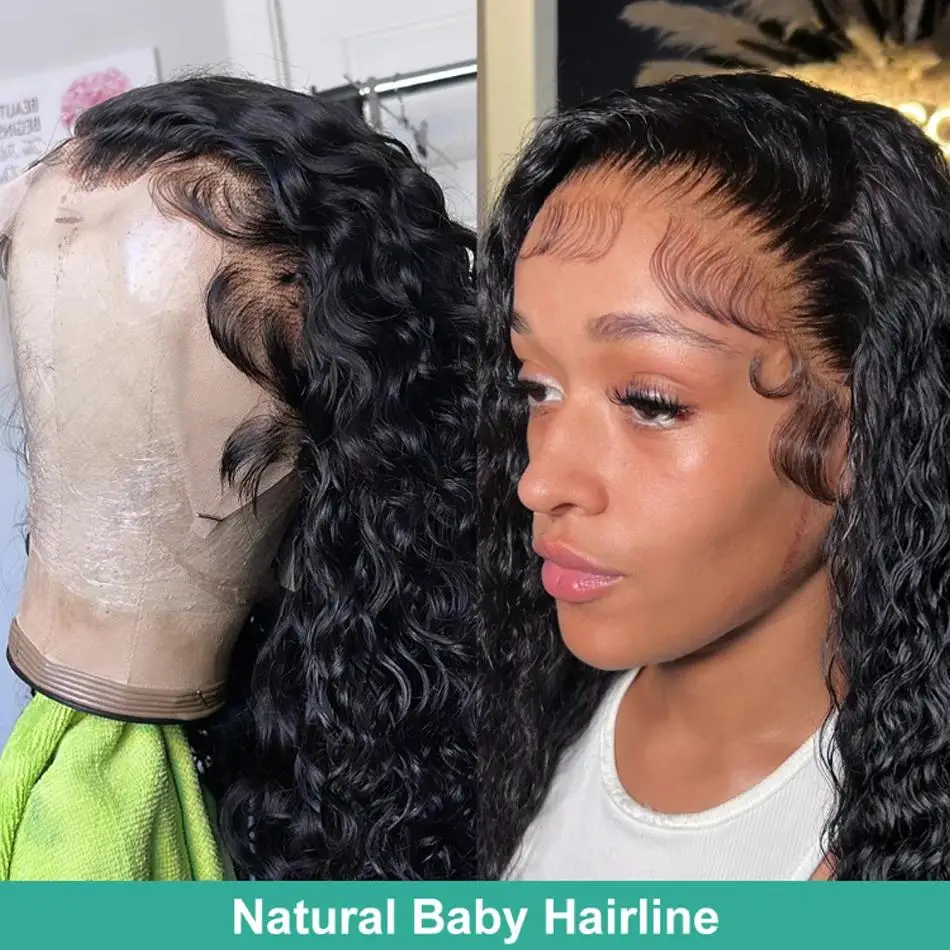 

Funky Girl Water Wave Bob Wigs 13x4 Lace Frontal Human Hair For Black Women Glueless Transparent Lace Front Wigs Human Hair