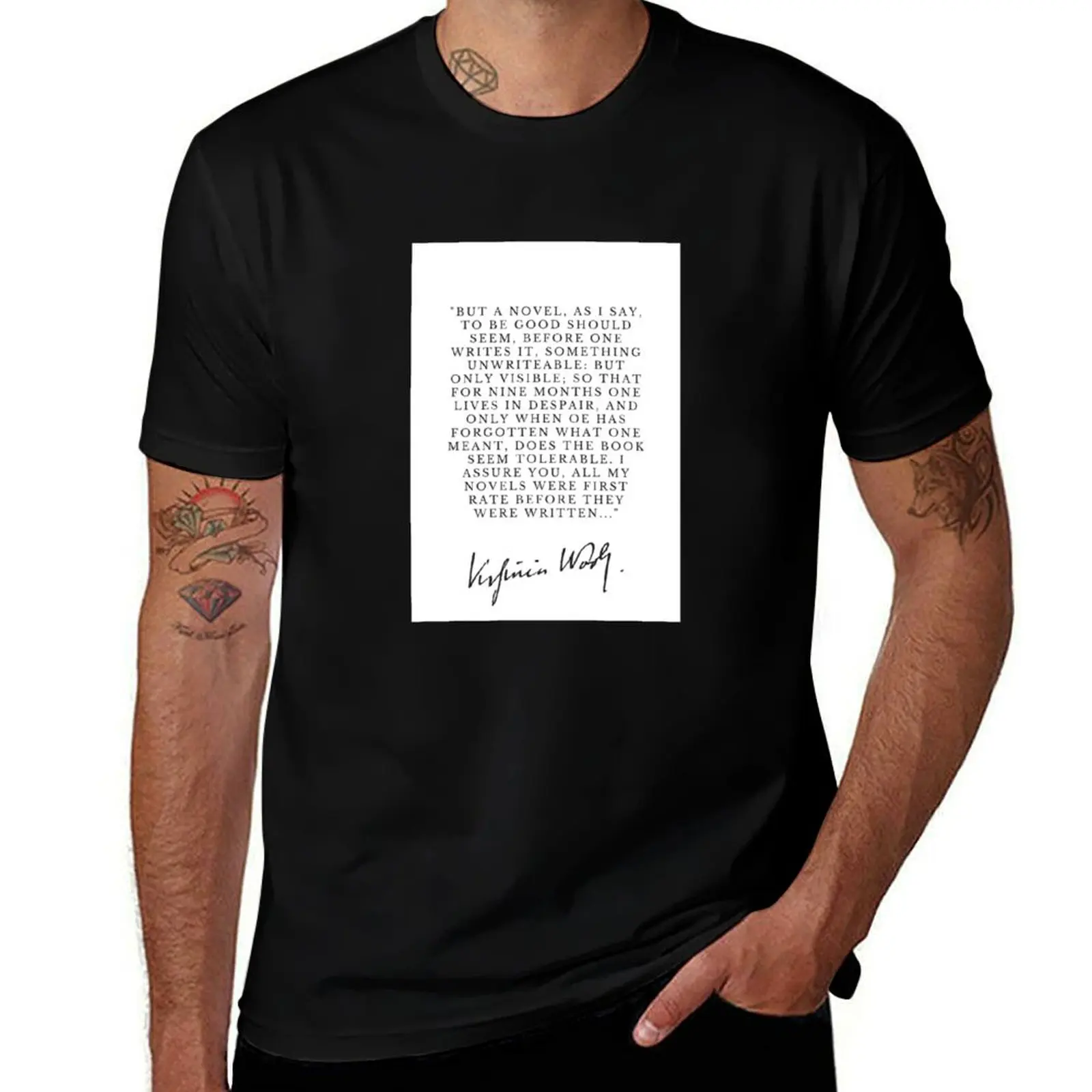 Virginia Woolf Quote T-Shirt t shirts for man pack cotton T-Shirt
