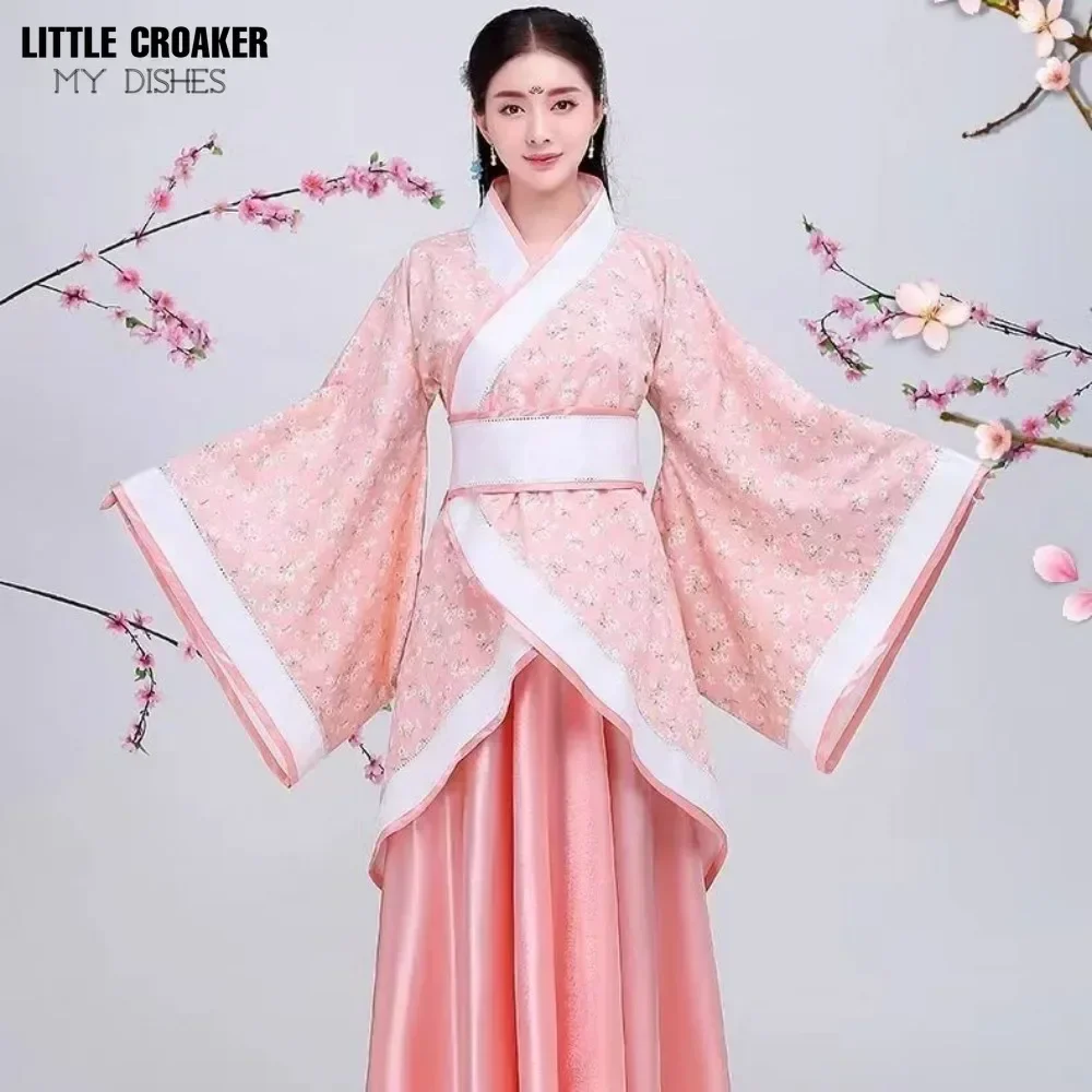 New Chinese Traditional Women Hanfu Dress Chinese Fairy Dress Red White Hanfu Clothing Tang Dynasty Chinese Ancient Costume