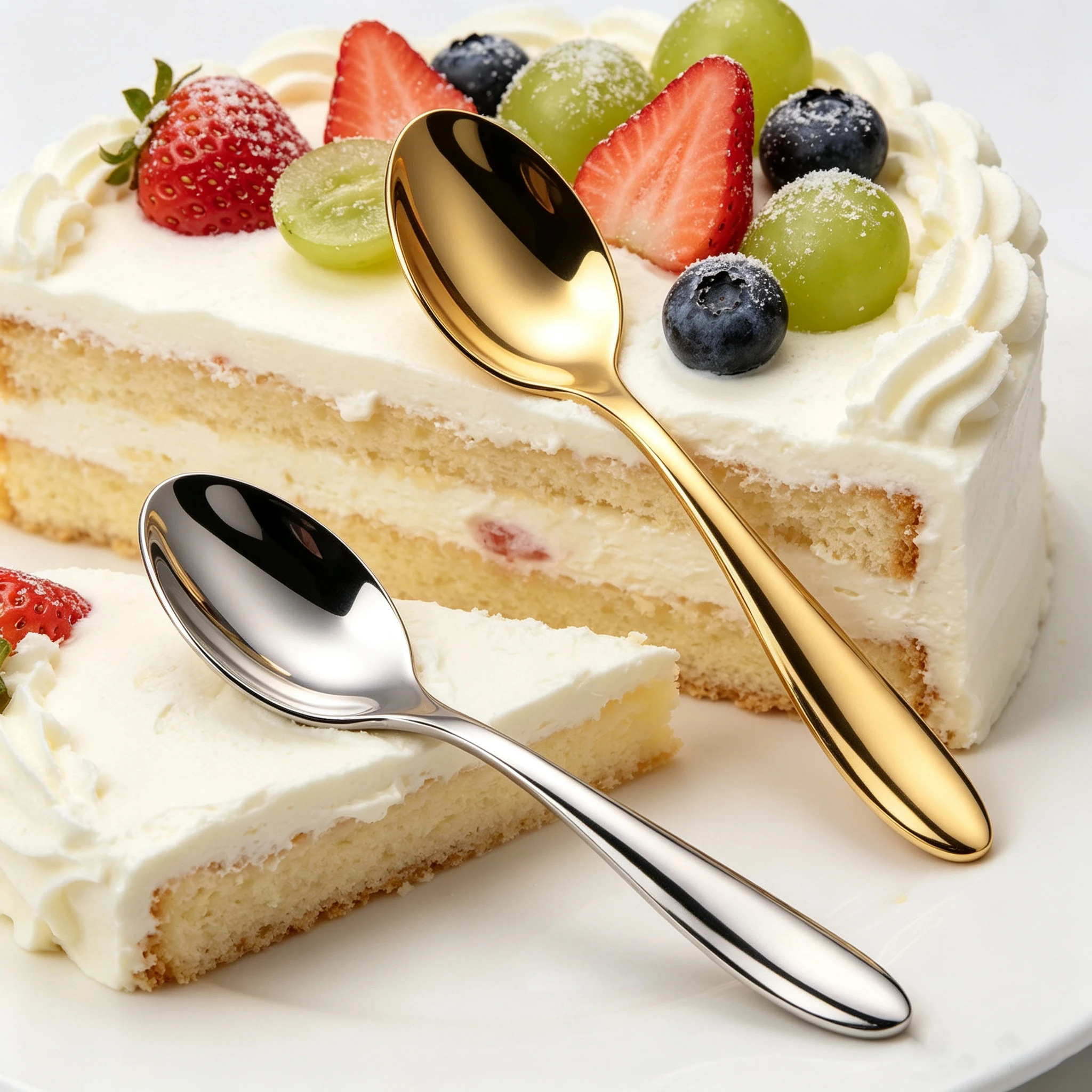 3/4/6/8/12Pcs Gold Cutlery Stirring Teaspoons Coffee Spoon Set Stainless Steel Cake Dessert Spoon Sliver Cutlery Set Home Party
