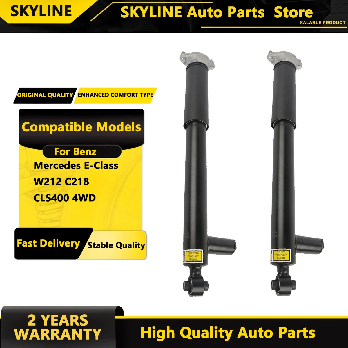 SKYLINE Pair Rear Shock Absorber Struts w/ADS For Mercedes E-Class W212 C218 CLS400 4WD