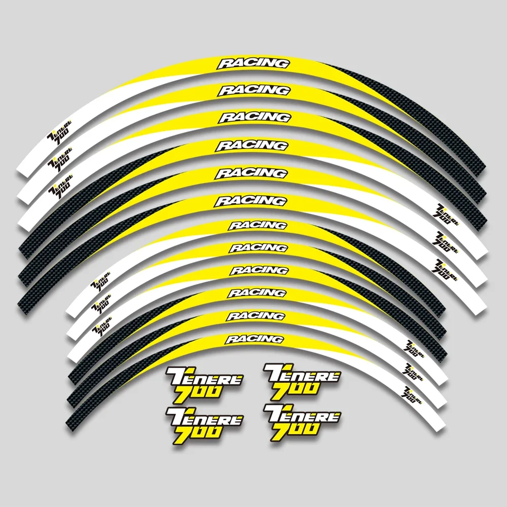 For Yamaha TENERE 700 tenere700 Motorcycle Stickers Wheel Reflective Stripe Rim Decorative Decals Sticker Tape Kit