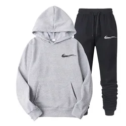 2024 Men's Sets Spring Autumn Zipper Hoodie and Pants 2 Pieces Casual Tracksuit Male Brand Running Jogging Sportswear Suit