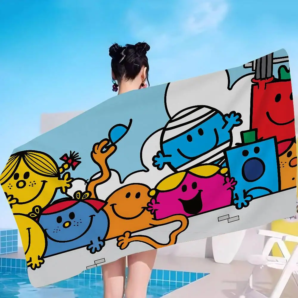 Children M-Mr Men L-Little Miss Beach Towel Colorful Bath Towels for Girl Microfiber Quick Dry Custom Sand Free Beach Yoga Spa