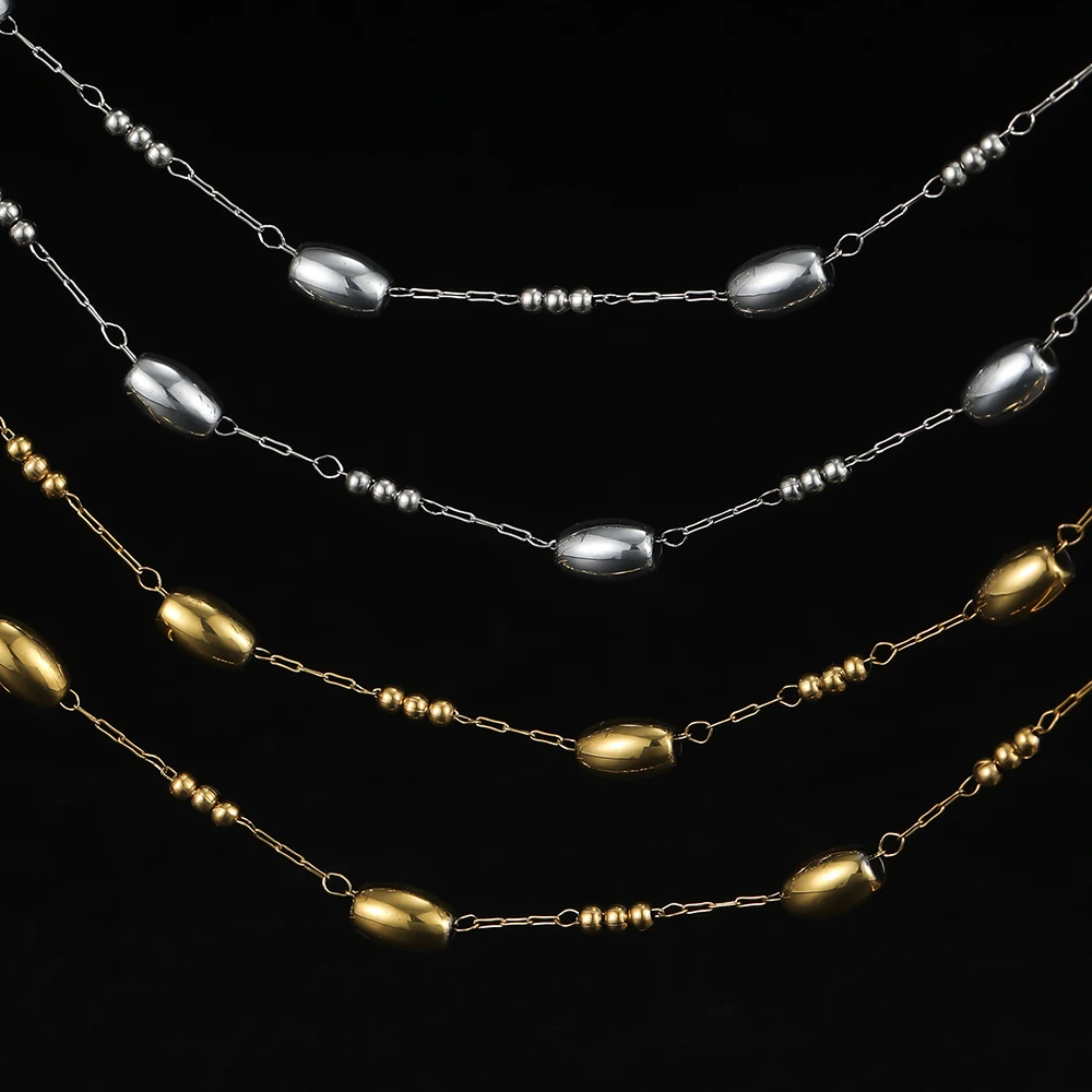 

1Meter/Pack 2 Styles Stainless Steel Skull Oval Shape Beads Chains for DIY Necklace Bracelets Jewelry Making Accessories