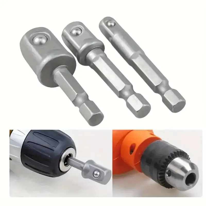 6 stücke/Set 1/2\'\'3/8\'\'1/4 \'\'Sechs kant griff Schaft Adapter hülse Verbindung Konvertierungs stange Vierkant kopf buchse Verlängerung stange