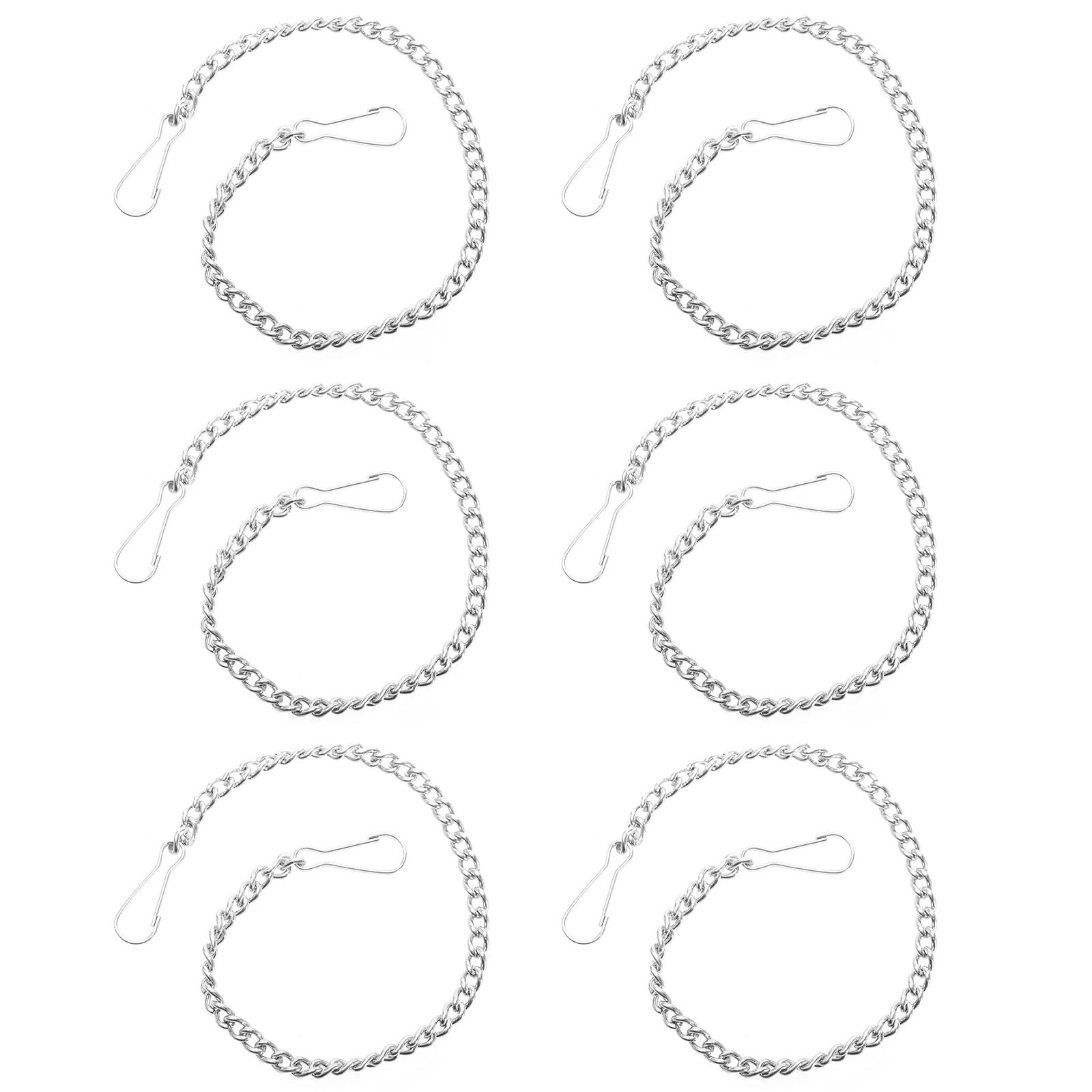 

6pcs Stainless Steel Toilet Flapper Chain for Most Baffles Hook End Triangular Hook Easy Installation Replacement Metal Toilet