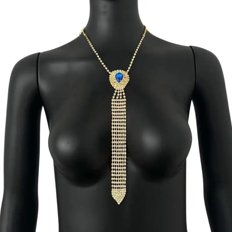 Gargantilha com ajustável R1WE, colar com coração e gravata para eventos formais