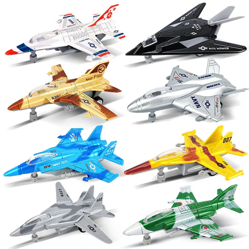 

8 alloy fighter models, four piece set of regenerative aircraft, classic model toys