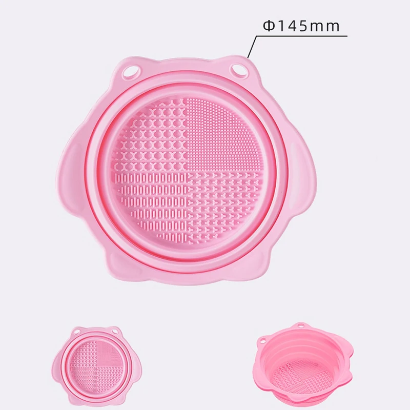 Wielofunkcyjna Silikonowa Miseczka do Czyszczenia Pędzli do Makijażu Składana Gąbka do Mycia Pędzli do Makijażu Miękka Mata do Szorowania Pudełko do Szorowania