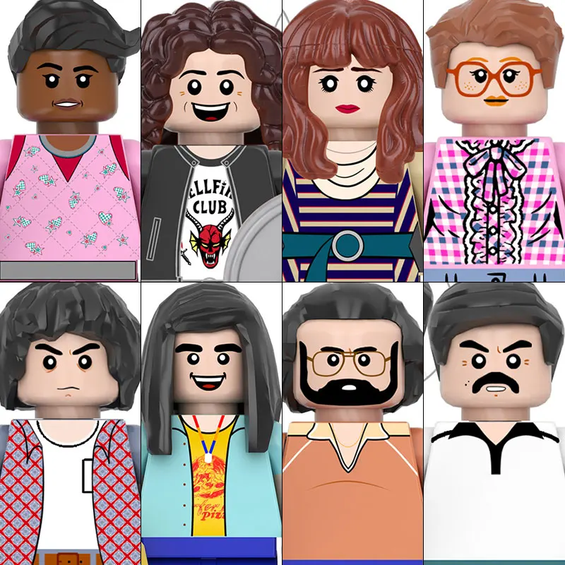 

Горячие игрушки F041-F048 «Очень странные дела», строительные блоки, мини-фигурки, аксессуары, подарки на Хэллоуин, Рождество для детей