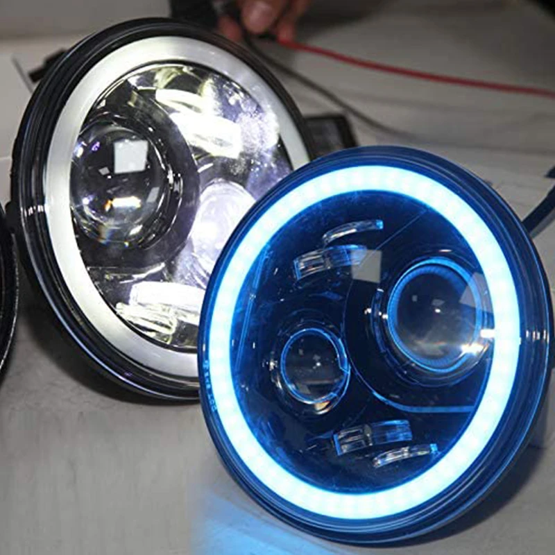 2007-2015 Year For Jeep Wrangler LED Head Light Angel Eyes App Settle 7 Colors