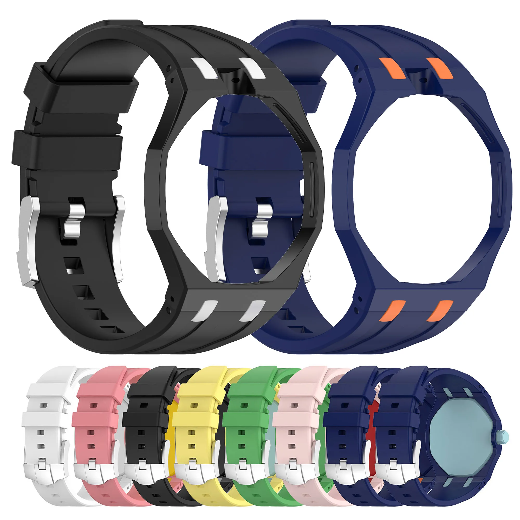 Silikonarmband + PC-Gehäuse für Swatch X AP Royal Pop Taschenuhr, Wechsler für Armbanduhren, integriertes Bandzubehör