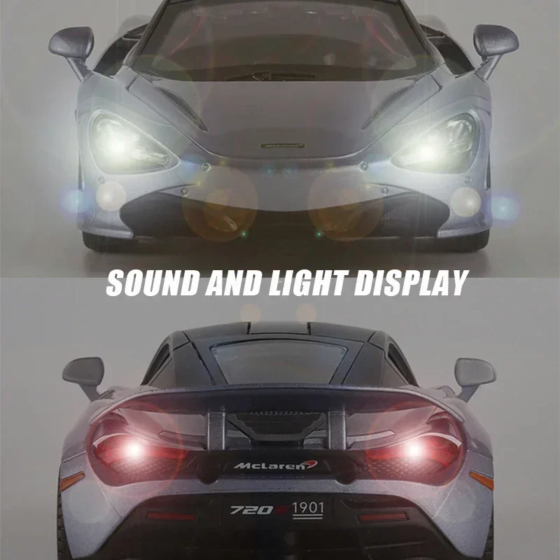 1/24 Scale McLaren 720S Alloy Model Sport Car Diecast Metal Toy Car Series Collection Simulation Sound & Light Toy Car Boys Gift