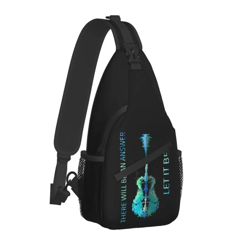 Natureza casual guitarra música sling sacos para viagens caminhadas homens presente guitarrista peito crossbody mochila ombro daypack