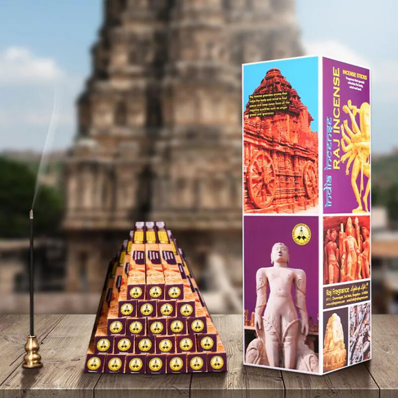 India Incense Stick Sandalwood Tibetan Incense Aroma Clean Air Indoor Spices Home Buddha Supply 1 Big Box with 25 Small Boxes