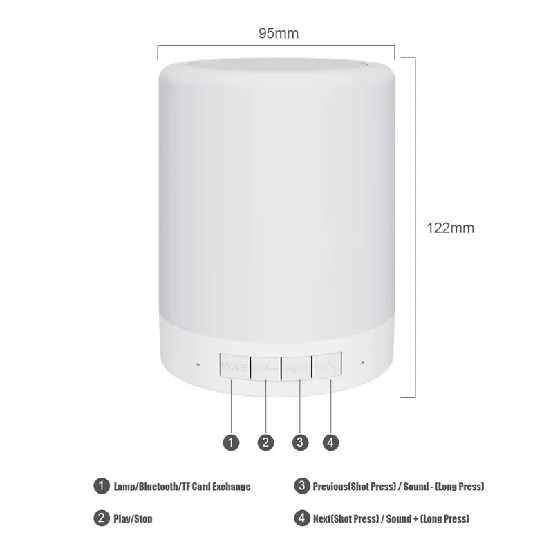 Wireless Speaker Night Light Room Decorate RGB LED Ambient Light Rechargeable Bluetooth Speaker Pat Lamp For Bedside Desktop