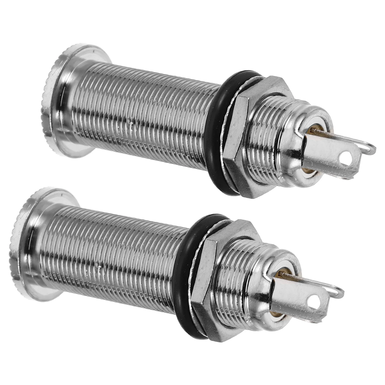 

2pcs Metal Bass Barrel Output Jack Plug Sockets Flush Mount Electric Guitar Jack Socket Plate Threaded End Pin Plug For Bass