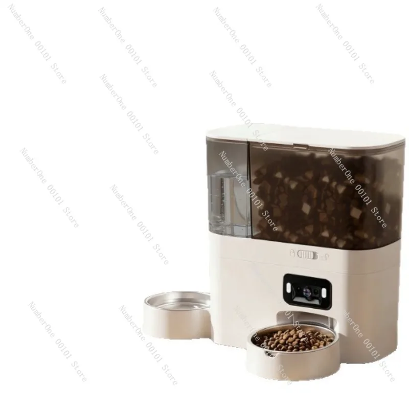 Smart Pet Feeder with Camera Automatic Cat Water Fountain Dog Food Dispenser 2 in 1 Video Remote Feeding App Control Timed Meals