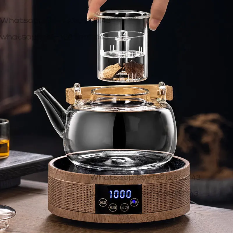 New electric ceramic stove tea cooker steaming integrated high-temperature resistant glass tea making home tea set