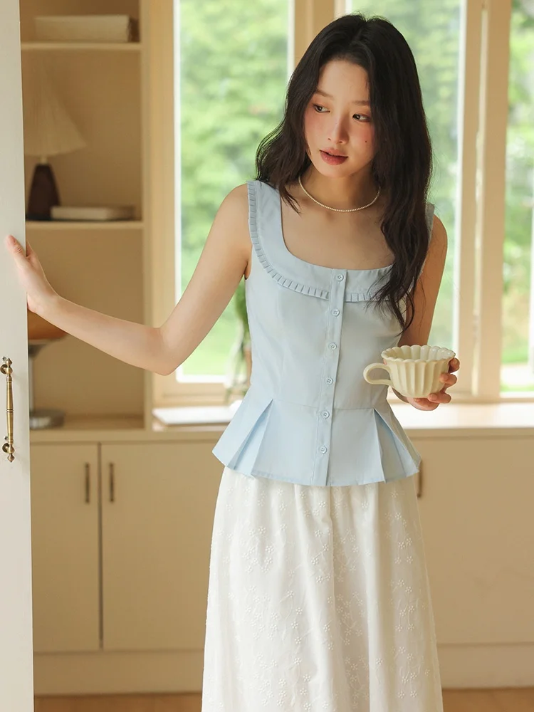 

Нежный винтажный топ с квадратным вырезом для женщин, облегающий, с открытыми ключицами и подчеркнутой талией, летняя мода