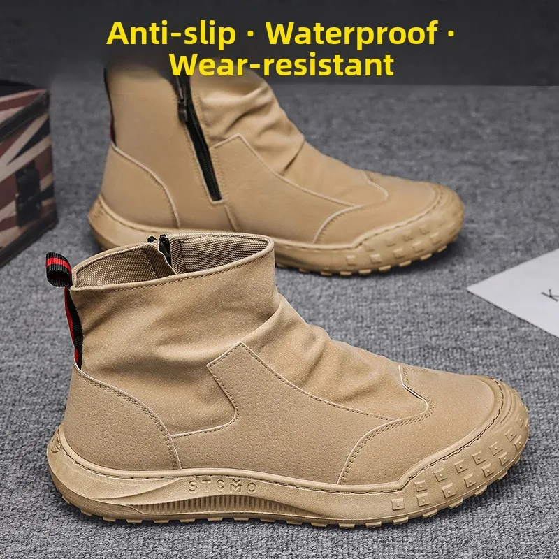 

Мужские повседневные высокие ботинки: дышащие, водонепроницаемые, нескользящие, для защиты при работе, для осени и зимы, для активного отдыха на природе