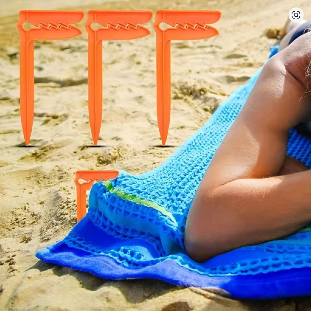Outdoor Beach Towel Holder Beach Mat Holder Towel Holder Plastic Outdoor Picnic Mat Holder Windproof Tent Holder Camping Tools