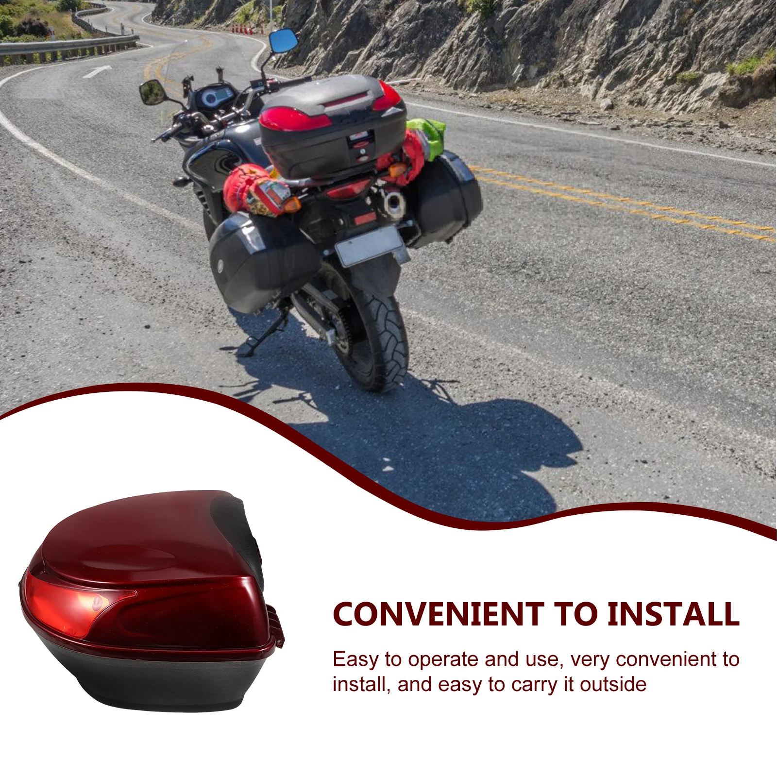 

Motorcycle Tail Box Small White Storage Case for Bike Tools Holder Seat Box Rider Supplies Storage Solution