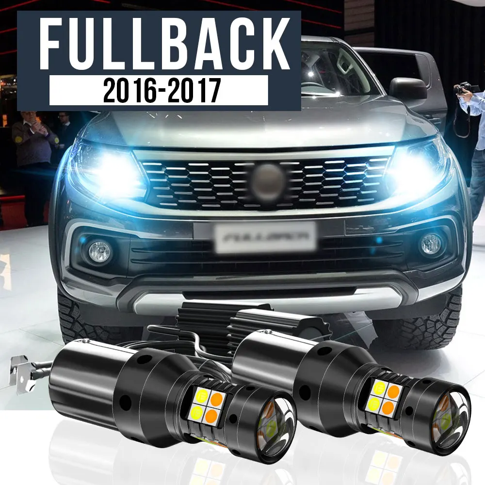 

2pcs LED Dual Mode Turn Signal+Daytime Running Light Blub DRL Canbus Accessories For Fiat Fullback 2016-2017