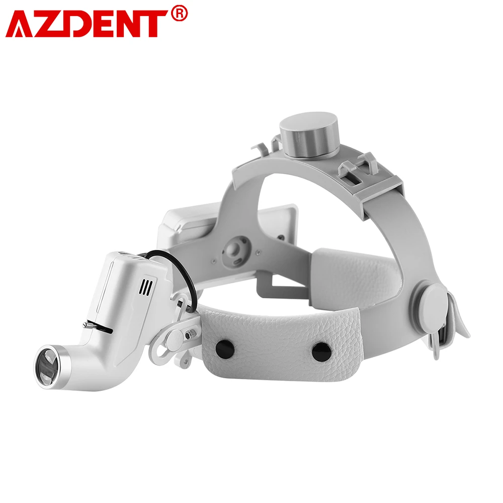 

AZDENT Dental LED Head Light Lamp for Binocular Loupes 65000lux Light Intensity Ajustable Brightness Dentistry Tools Equipment