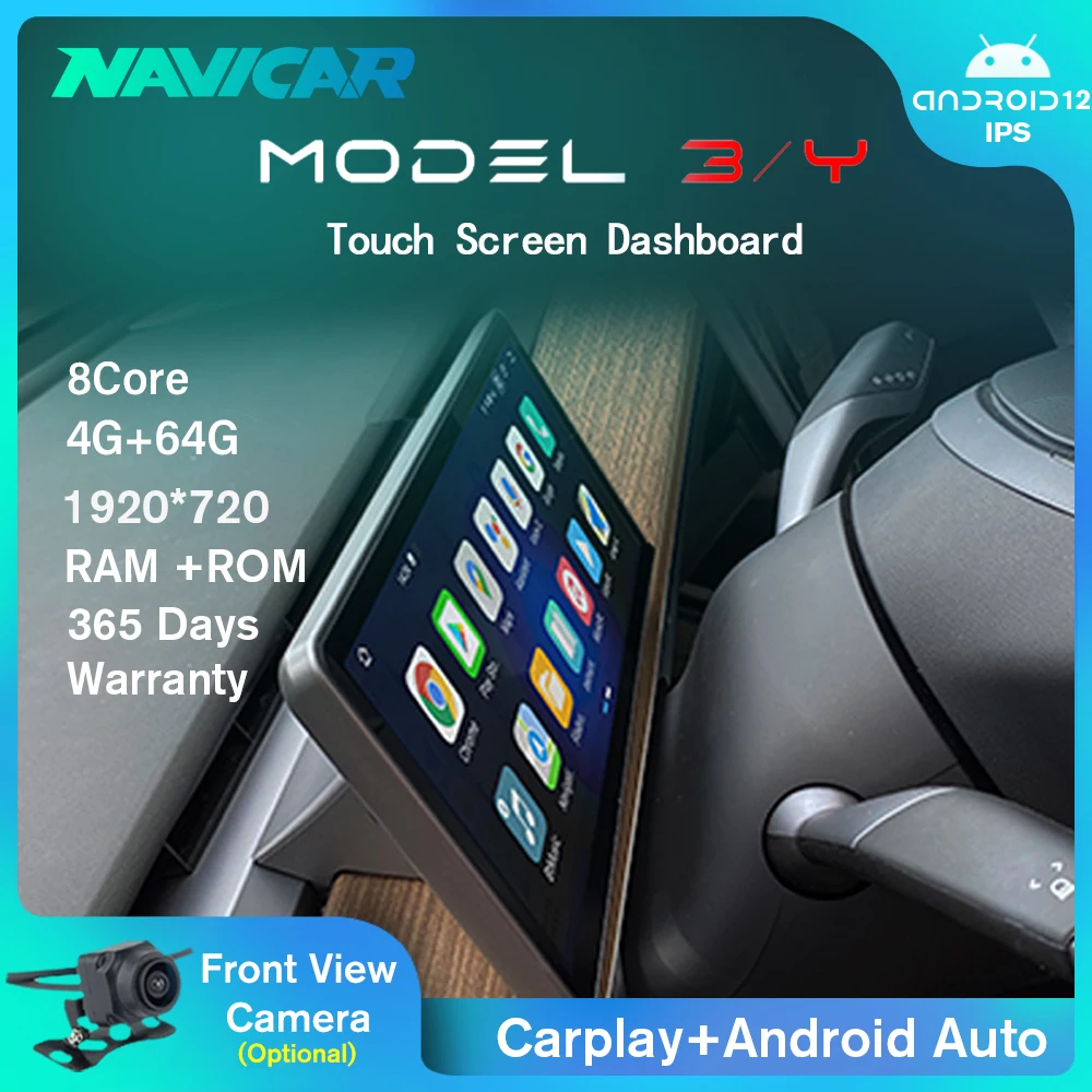 

NAVICAR 10.25inch Center Console For Tesla Model 3 Y Andriod12.0 Wireless Android Auto Displayer Dashboard Carplay Touch Screen