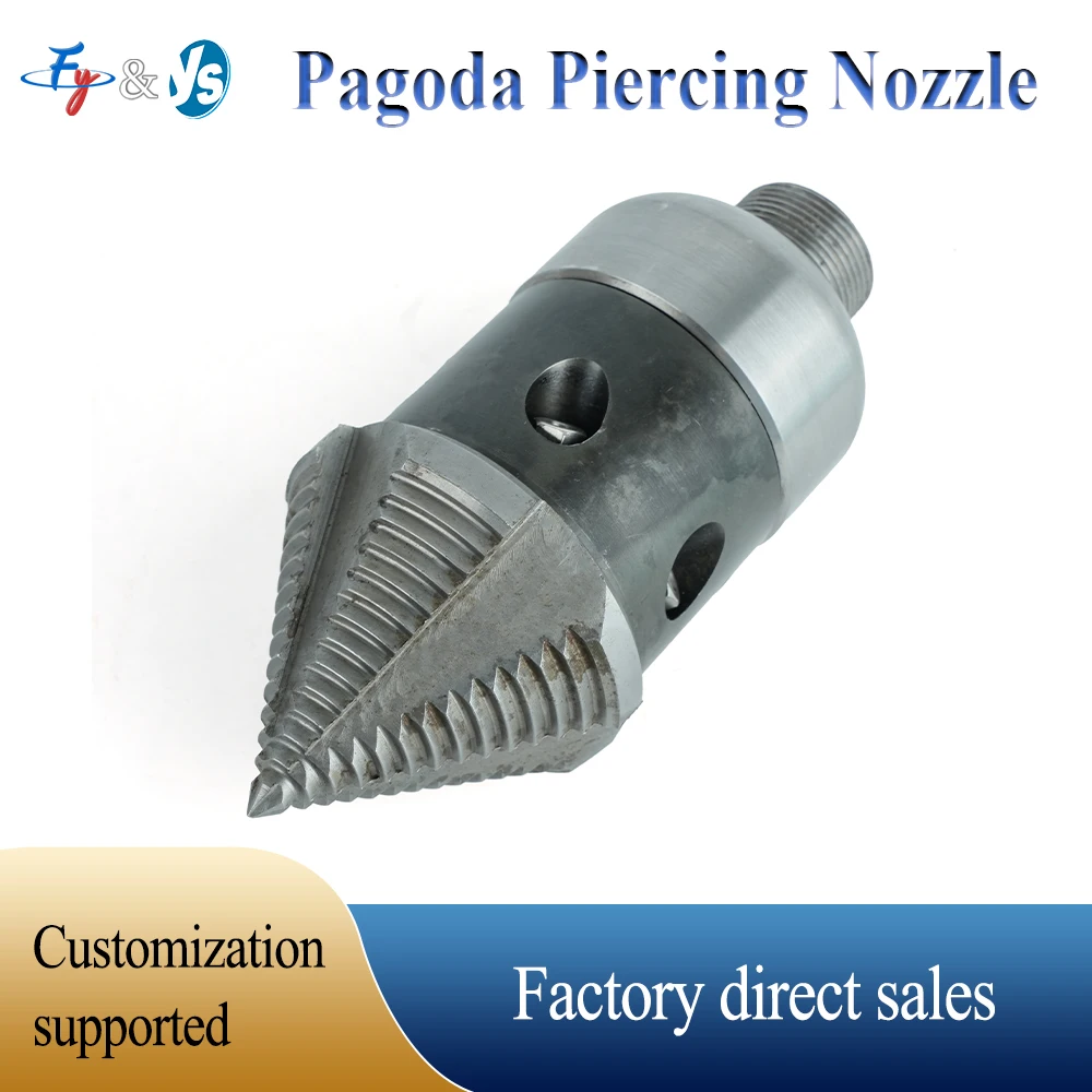 High Pressure Rotating Sewer Nozzle 10 Holes Stainless Steel 0.5-5kg 135-315L Flow For Wastewater Sludge Pipeline Cleaning