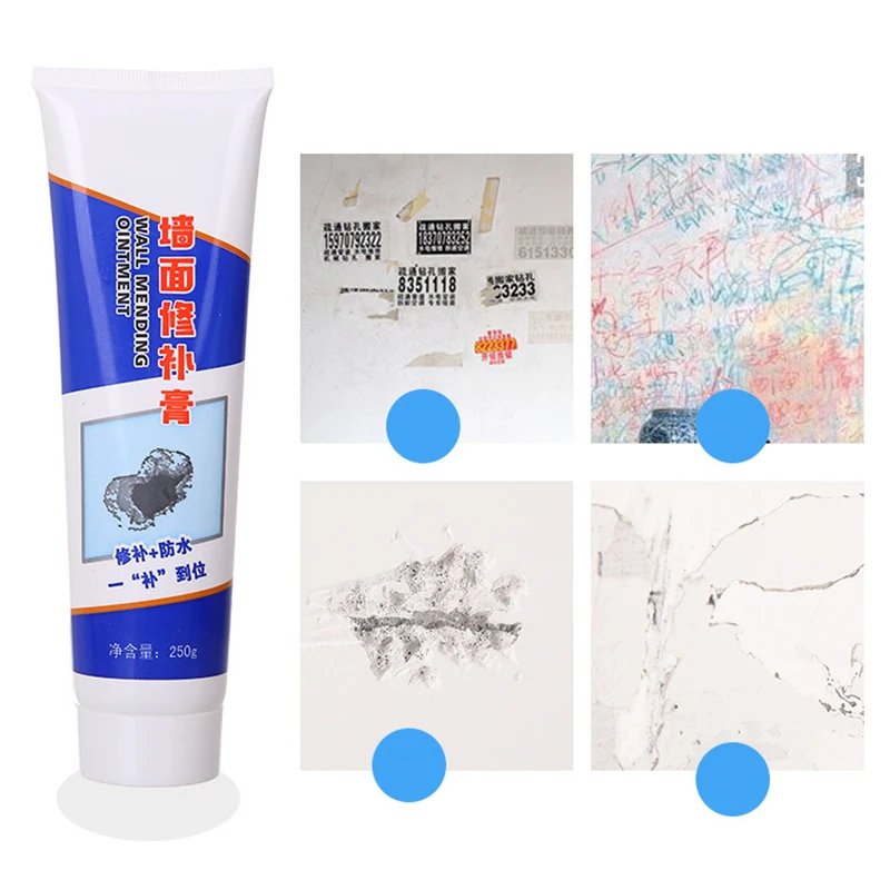 Universal Mending Paste Repair Cream Wall Repairing Ointment Grout Beautiful Sealant for Cracked Peeled Holes Wall Scraper 250g