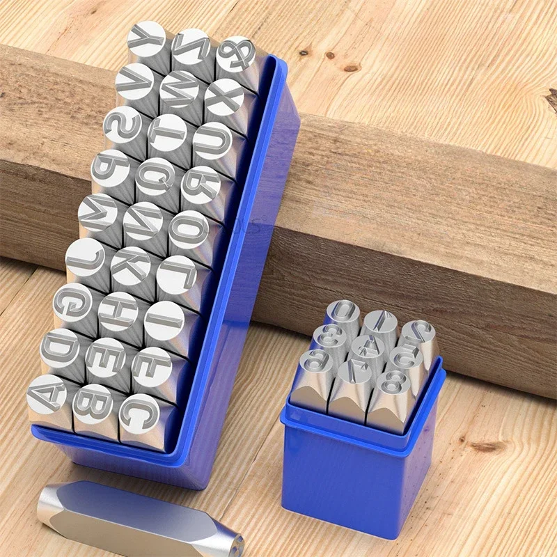 Steel Die Metal Punch Kit 3/4/5/6/8/10/12mm Number Letter Alphabet Punch Tools DIY Jewelry Gold Silver Metal Leather LOGO Stamp